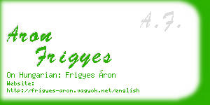 aron frigyes business card